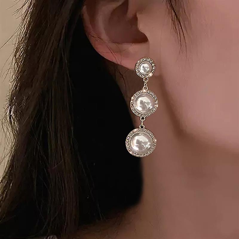 Xiaomi Huitan Imitation Pearl Drop Earrings for Women Elegant Wedding Engagement Fashion Accessories Inlaid Shiny CZ Lady Jewelry Gift