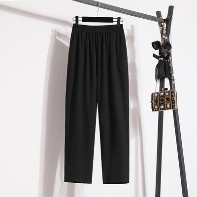 DIMANAF Summer 2025 Plus Size Women Loose High Waist Basic Elastic Pants Casual Trousers Long Wide Leg Pants