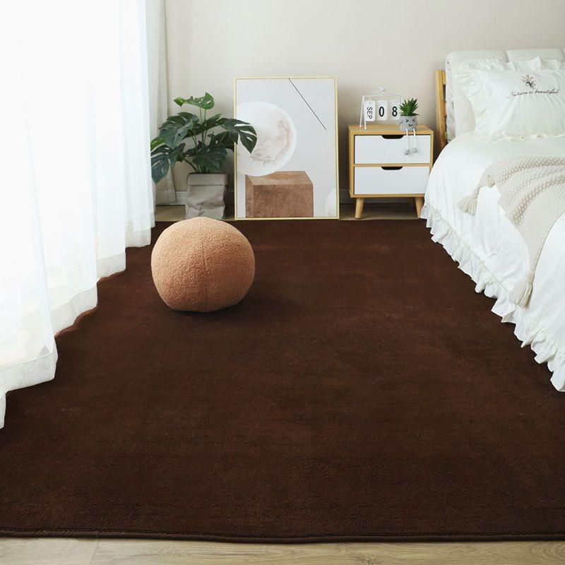 

Суцільний килим з коралового флісу для вітальні або спальні - Великий килимок для повного покриття 200cm x 300cm кавовий
