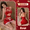 Sexy Lingerie Flirting  Uniform  Wrapped Buttocks Skirt  Pure Desire Clothing  Red Lace Chrismas Velvet FHWR