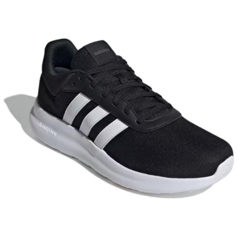Adidas LITE RACER 4.0 Slip Resistant Abrasion Resistant Low Top Running Shoes Men's Black White Sneakers IE6133