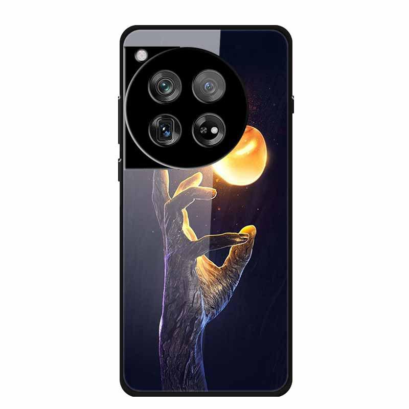OnePlus 12 Case Tempered Glass Customized Colorful Golden Fruit Design