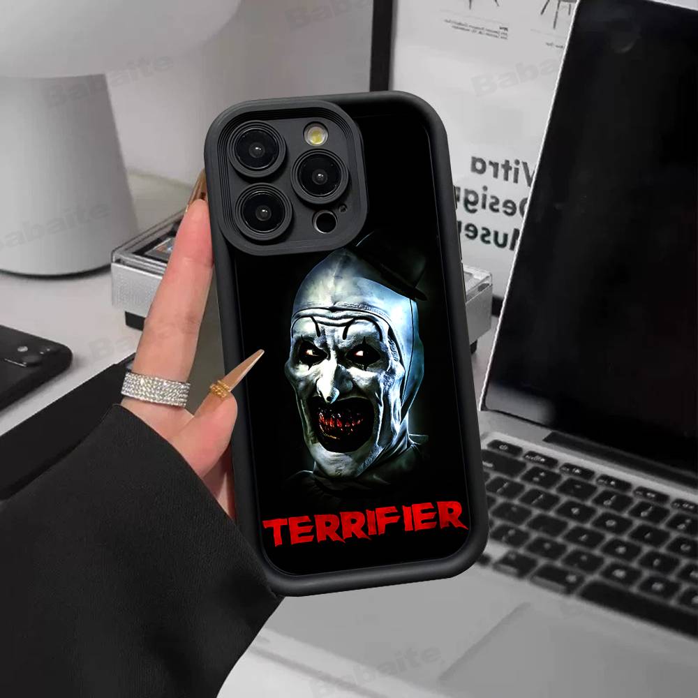 T-Terrifier Funny Horror Phone Case For IPhone 17 16 15 14 Plus 13 12 11 Pro Max Silicone Cover
