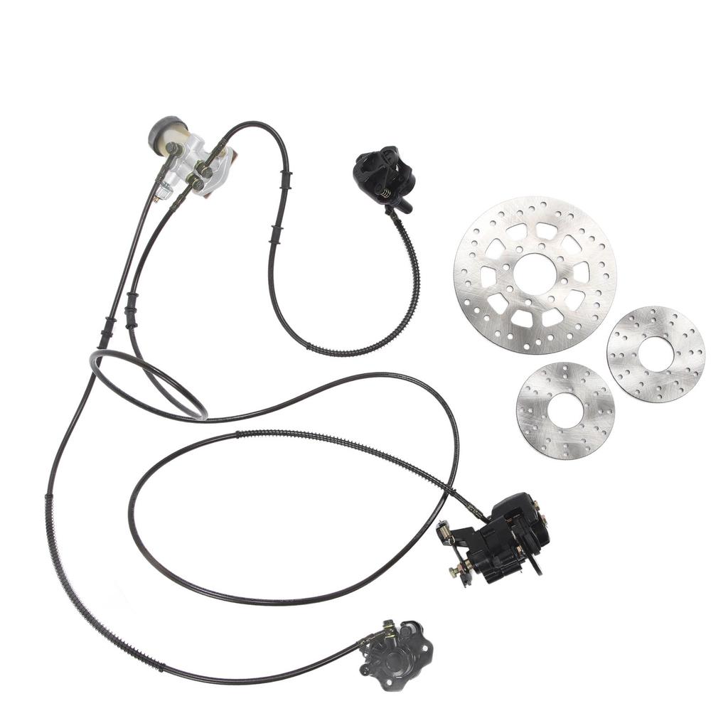 Brake Master Cylinder Kit Hydraulic Disc Brake Set with 3 Brake Discs for 150CC Go Kart ATV