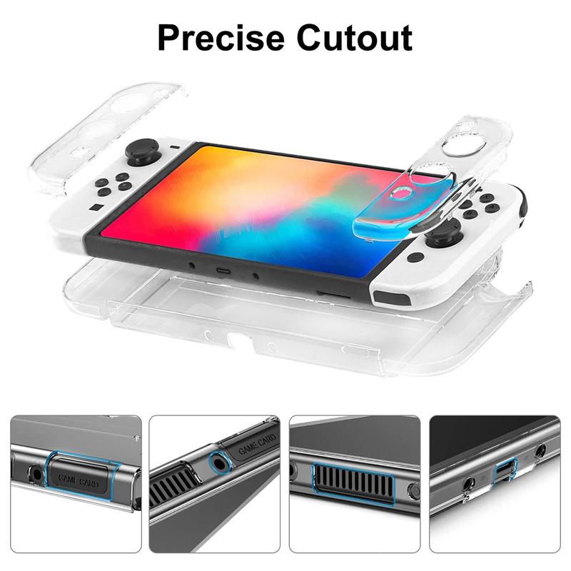 Tragetasche + Schutzhülle + Gehärtete Glasfolie für Nintendo Switch OLED 13-in-1 Zubehör-Set