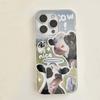 Ins Imd Cute Cow Relif Milk Cartoon Lovely Back Cover For Iphone 14 Promax 11 12 13 Pro Max Phone Case Conque Capa