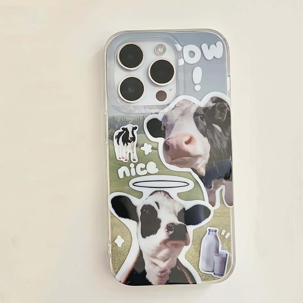 Ins Imd Cute Cow Relif Milk Cartoon Lovely Back Cover For Iphone 14 Promax 11 12 13 Pro Max Phone Case Conque Capa
