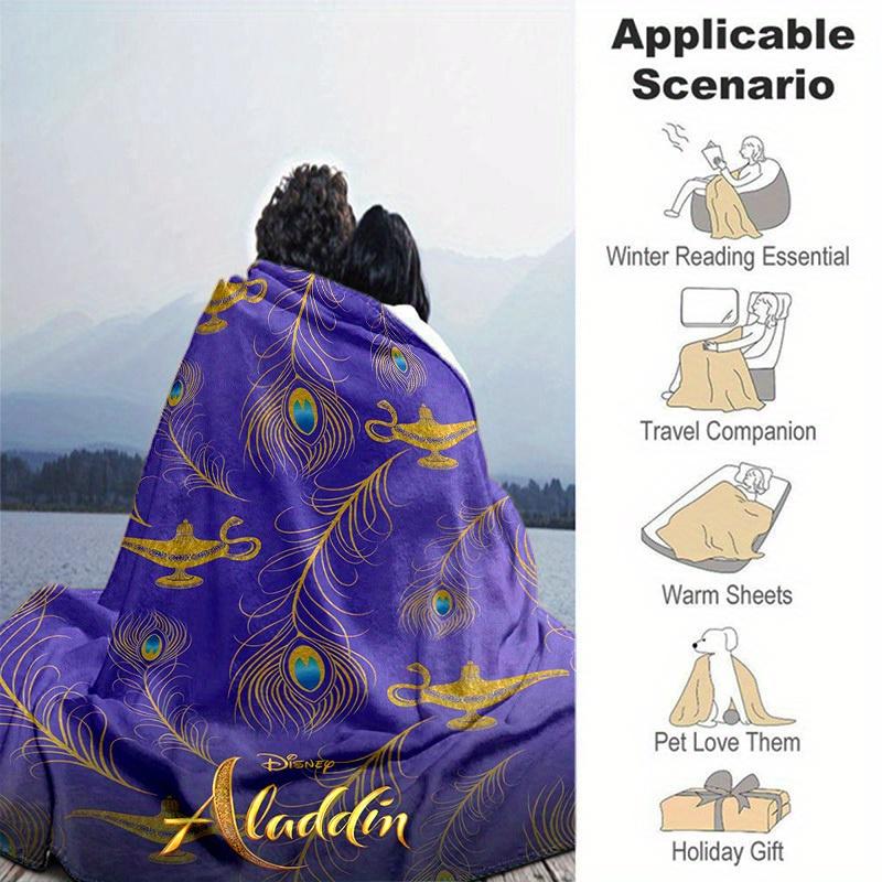 1pc, Aladdin-Inspired Home Decorative Throw Blanket: A Magical Gift for Your Living Room, Bedroom, or Outdoor, Flannel Coverlet