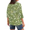 Women's Casual Loose Printed Round Neck Top With Three Quarter Sleeves T Shirt Top