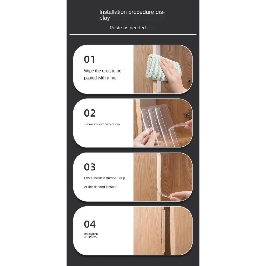 Self-Adhesive Silicone Anti-Collision Buffer Pads, Mute Door Stopper Bumper Protectors for Doors, Cabinets, Drawers and Toilets