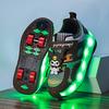 Cartoon Children'S Runaway Shoes Invisible Four-Wheel Retractable With Brakes Girls Automatic Skating Wheel Princess Pulley Shoes