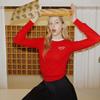 MARTINE GOLF Round Lecture Long Sleeved Knit_Red