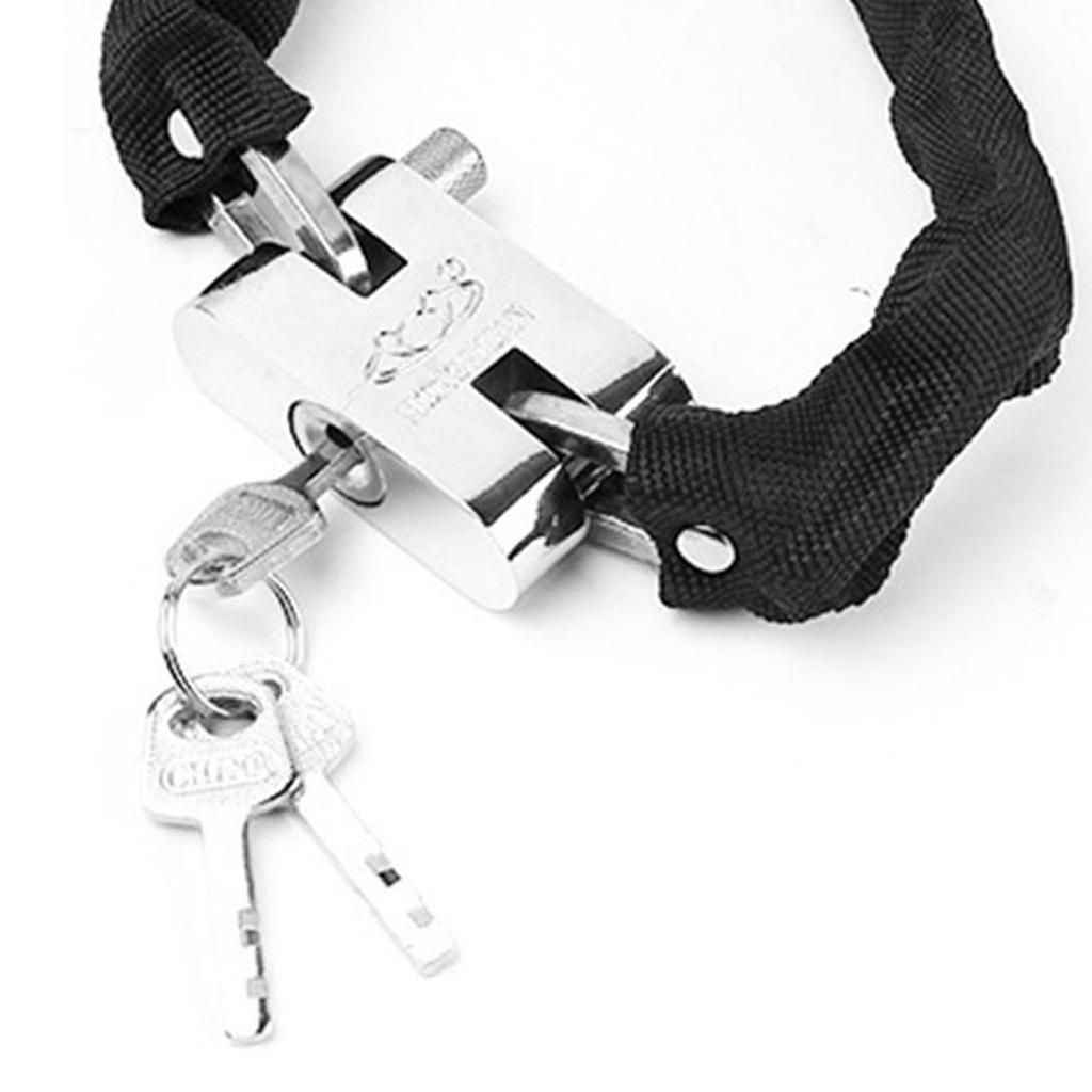 Bike Lock Steel Oxford Cloth Corrosion Resistance Anti Theft Bike Chain Lock Black