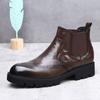 New Boots Men's Winter Casual Leather Boots Heightening Fashion Men's Boots Leather Short Boots Tide