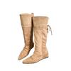 "Wasteland Spice Girls" Inner Heightening Western Cowboy Boots Women's Autumn and Winter Pile Boots Lace-up Skinny Knee Boots