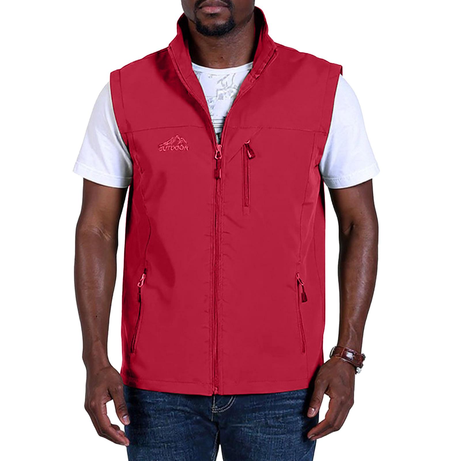 

Men s Outdoor Leisure Photography Fishing Multiple Pockets Big Size Vest XL красный