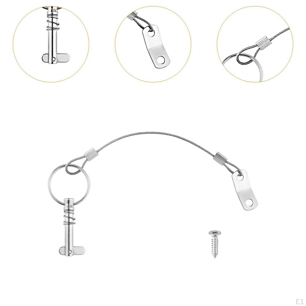 2Pcs Quick Release Pins Safety Bimini Top Locating Boat Fasteners Pull Rings