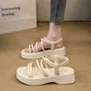 Fairy Roman sandals female 2025 summer new student fairy soft sole one word thick sole with skirt sandals