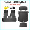 New TPE Floor Mat For Tesla Model 3 Highland 2025 Floor Carpet Protective Pad Waterproof TPE Front Rear Trunk Mat Floor Liners