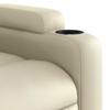 Electric Recliner Chair Cream Faux Leather