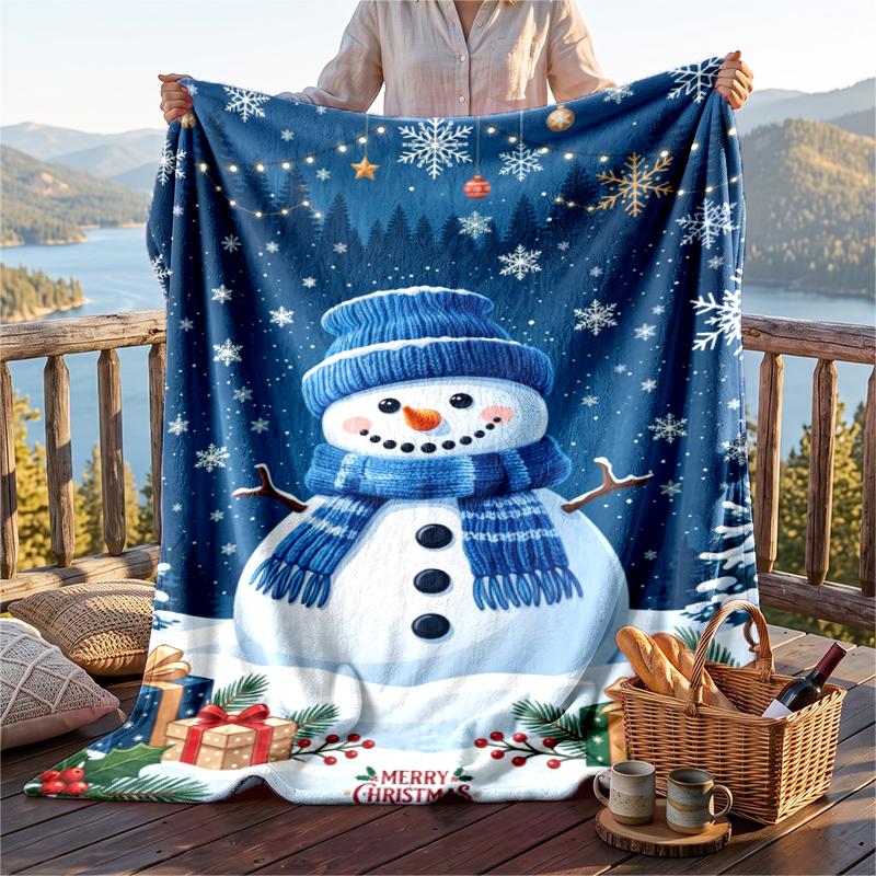 Christmas Flannel Throw Blanket Soft Warm Cozy For Sofa Bed Indoor Home Use Great Holiday Gift