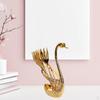 Swan Dinnerware Set 6 Forks Creative Decorative Gifts ,Zinc Alloy Holder Utensils Storage Rack