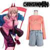 Chainsaw Man Power T-shirt Jeans Cosplay Hair Ornament Teeth Set