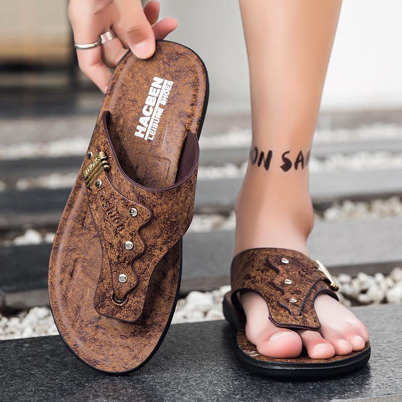 House Flip Flops Man Summer Slippers for Men 2025 Flip Flops Man Genuine Men's Slipper Slides Shoes Original Beach Water Shoes