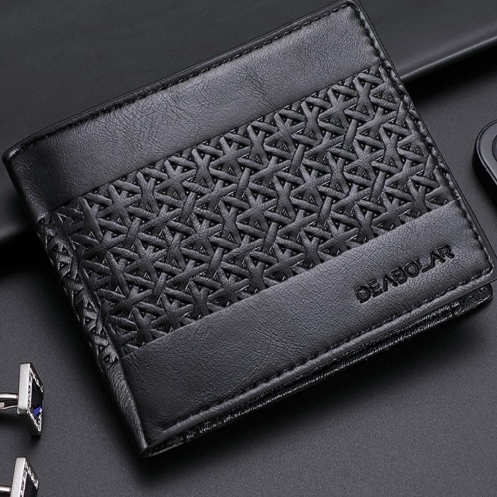 New Embossed Men's Wallet Soft Large Capacity Credit Card Holder Multi-Card PU Leather Short Coin Purses