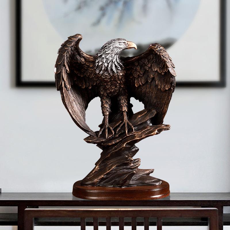 Bronze Resin Eagle Collectible Decorative Eagle Statue Home Decor Office Decor Statue, Art Decor Ornament, Birthday Holiday Gift