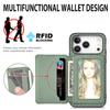 For iPhone 17 Pro Max Case RFID Blocking Carbon Fiber Leather Phone Back Cover with Card Holder