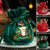 Christmas Gift Bags Christmas velvet gift bag Children drawstring velvet bag for Christmas Eve apples candy gift packaging