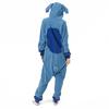 Damen-Schlafanzug mit Cartoon-Figuren, dicker Polarfleece, Knopfverschluss, tiefer Schritt, lange Ärmel, Kapuze mit Ohrendekor, Winter-Nachtwäsche, Party-Cosplay-Outfit