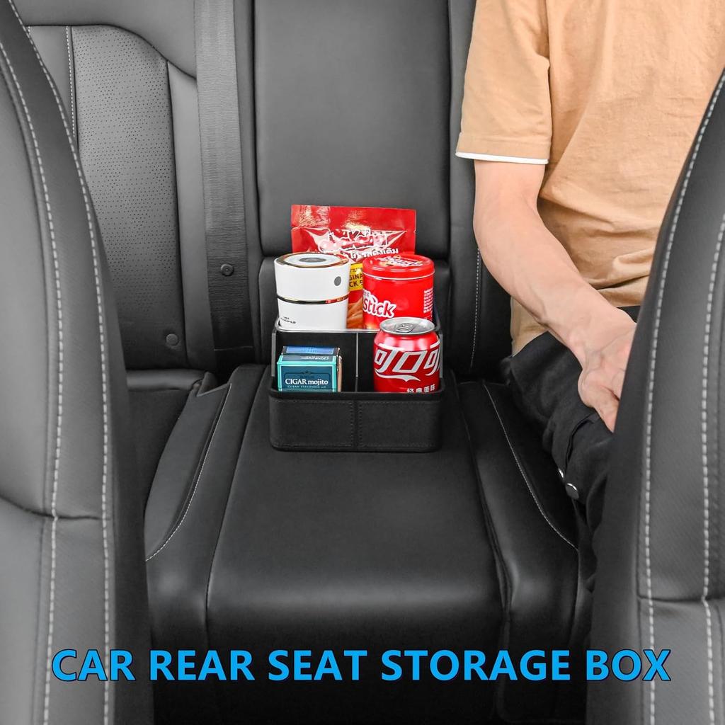 Car Storage Organizer Between Seats,Center Console Armrest Storage Box Back Seat Organizer with Small Compartment Car Interior Storage Box,Cup Holder