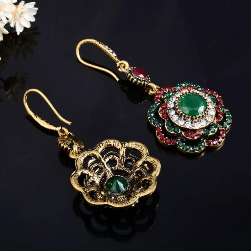 Drop Earrings Ethnic Long Clip Crystal Vintage Party Cuff Wedding Bohemian Earrings For Women