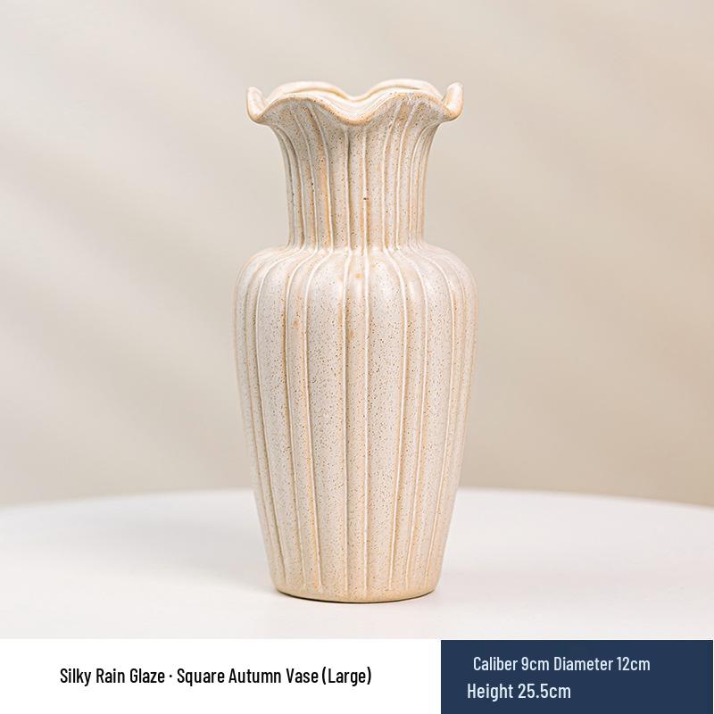 Wabi-Sabi Ceramic Vase: Elegant Hydroponic Bamboo Arrangement for Living Room & Dining Table