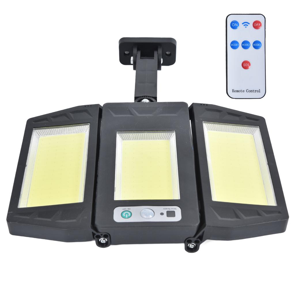COB Solar Light Motion Sensor Remote Control Street Lamp Outdoor IP65 Waterproof Garden Wall Lamp