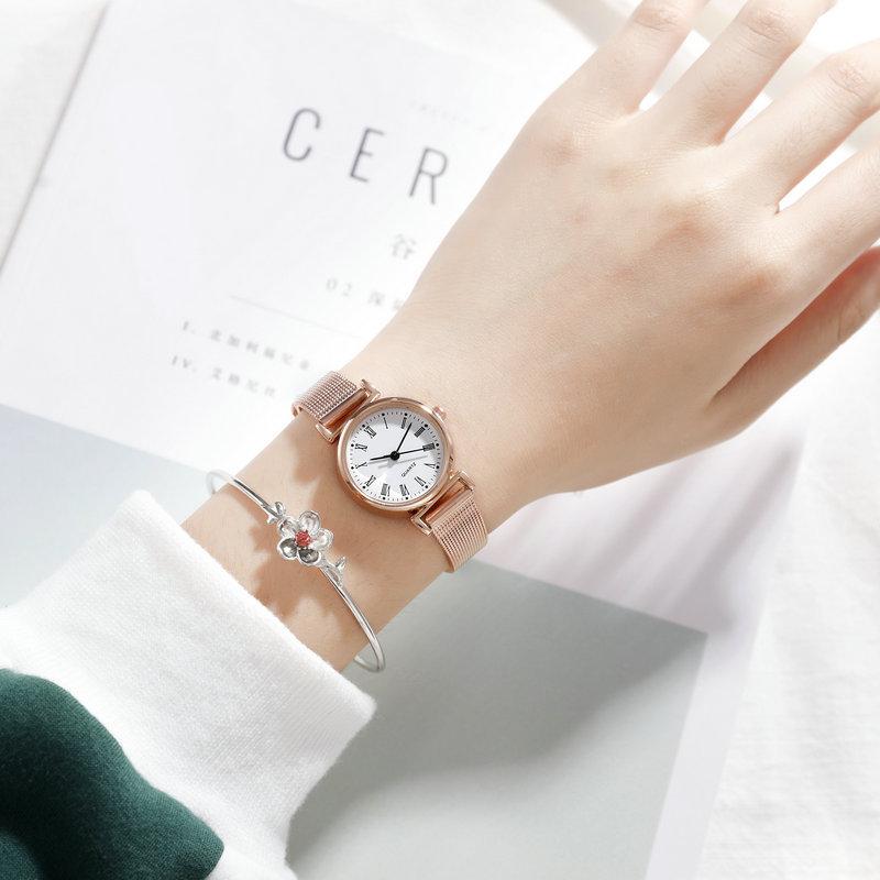 Watch Female Student Simple Small Dial Retro Mesh Belt Versatile Girls Mori Casual Quartz Watch