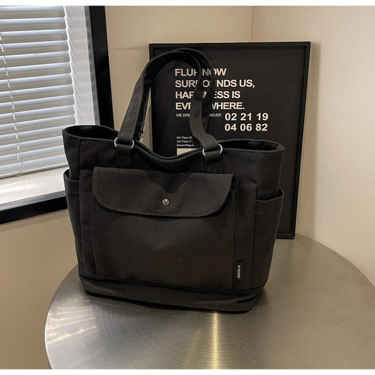 Japanese Canvas Large-capacity Bag Women's 2025 New Autumn and Winter Tote Bag Casual Simple Shoulder Commuter Tote Bag