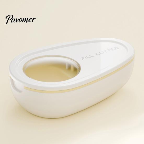 Splitter And Storage Tool Portable Pill Box with Cutter, Stainless Steel Blade Compact Travel Medication Organizer Case, Lightweight Large Capacity