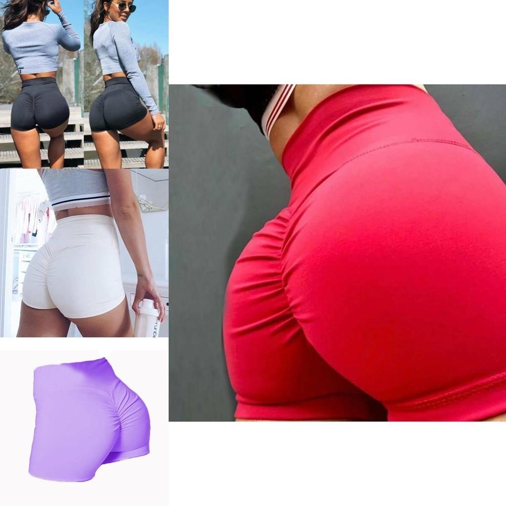 Hohe Yoga-Shorts Mit Push-Up Raffung Für Fitnessstudio Workouts**