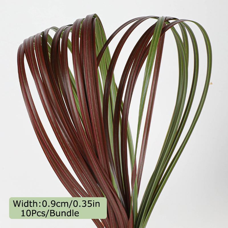 

10pcs/bundle Plastic Room Flat Leaves Nature Decoration Fresh Flower Arrangement Simulation Flower Green Bending 0.9CM