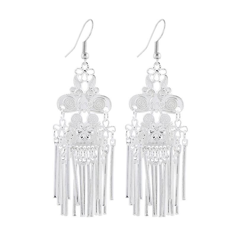 Miao Yin earrings retro exotic niche design long fringed earrings medium earrings women