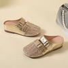 Baotou Semi-slippers Wear Out 2026 Summer Mesh Rhinestone with Drill Breathable Sandals