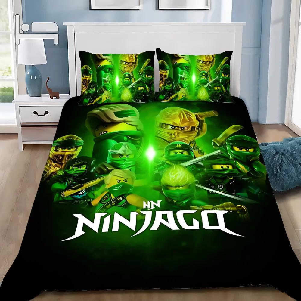 Duvet Cover Cartoon Game Pillowcase Bedding Set Boy Girl Bedroom Decoration Children-N-ninjagos-Gift Single Double Large Size