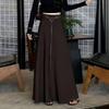 Elegant High-Waisted A-Line Maxi Skirt with Belt for Women – Autumn 2025