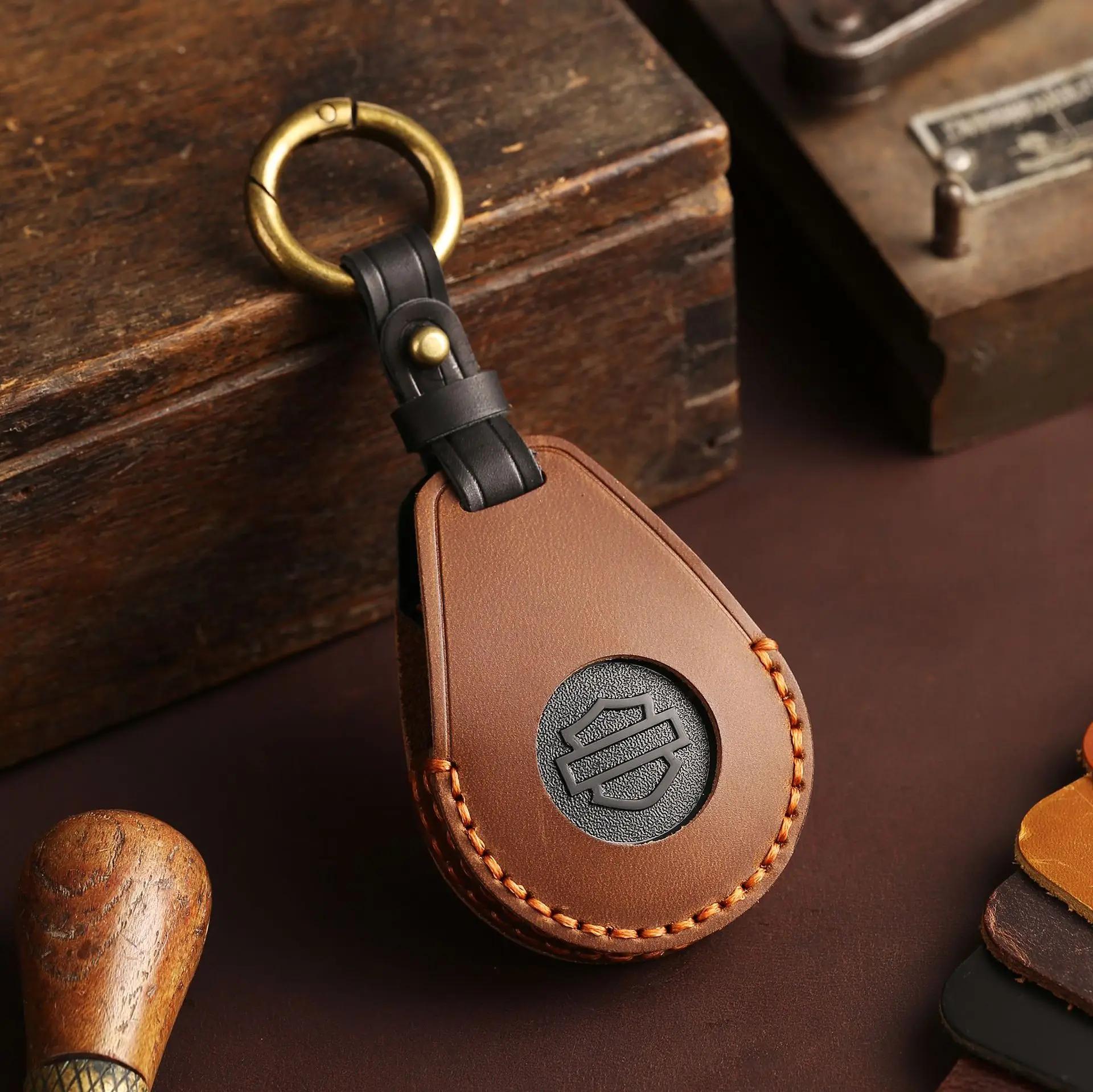 

Чохол для автомобільних ключів для Harley Davidson Softail Sportster VRSC Touring X48 883 1200 Street Glide Motorcycle Key Cover Holder Keychains коричневий