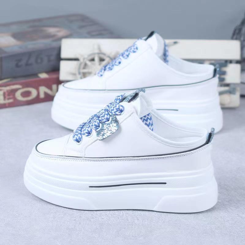 

Модные летние новые полутапочки-слайдеры Lazy Baotou, женская верхняя одежда, сетчатая дышащая толстая подошва, внутренняя высота 8 см, полукроссовки 40