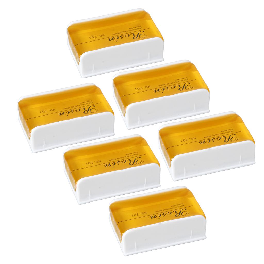 6Pcs Violin Rosin Bow String Rosin Instrument Accessory Low Dust Universal for Viola Cello Yellow