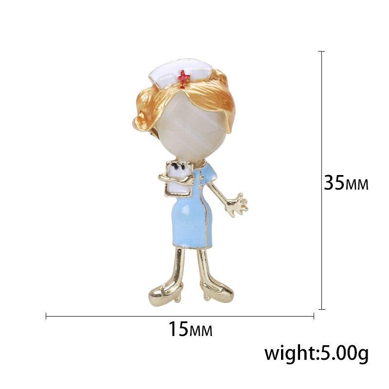 Blucome Cute Little Nurse Brooch Trend Personality Temperament Coat Cardigan Corsage Fashion Accessories Pin
